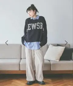 タグ付き未使用 nikoand... ニコアンド 2WAYアソートプリントニット