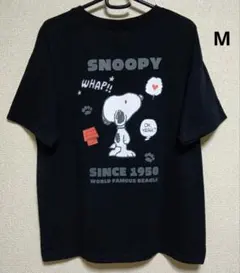 SNOOPY PEANUTS レディースM Tシャツ ブラック 黒