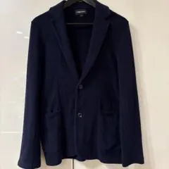 美品 three dots パイル地テーラードジャケット ネイビー M
