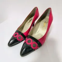 Yves Saint Laurent ピンク ブラック ハイヒール　34 1/2のサムネイル