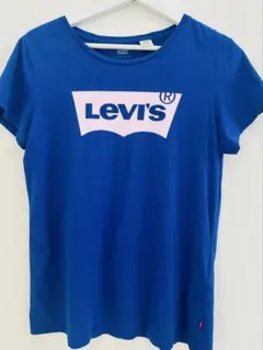 古着 Levi's ロゴ Tシャツ Lサイズ 青