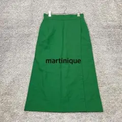 【martinique】ロングタイトスカート グリーン 麻混のサムネイル