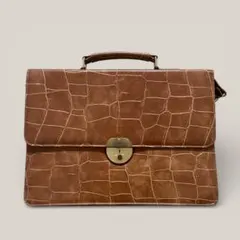 クロコダイル風 2way ハンドバッグ ショルダーバッグ ブラウン