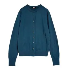 UNIQLO ユニクロ　メリノクルーネックカーディガン　グリーン　S