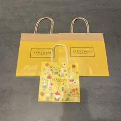 ロクシタン ショッパー・紙袋 3枚・ペーパーバッグ、限定ショッパー付き