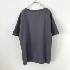 SHIPS ボートネック　Tシャツ 綿混　Mサイズ チャコール　五分袖のサムネイル