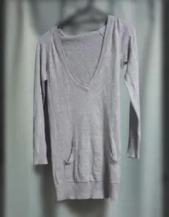 レディース パーカー Vネック ニット パーカー