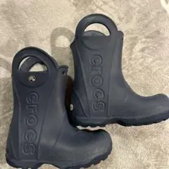 Crocs 長靴 ネイビー ハンドル付き