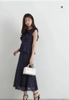 プロポーションボディドレッシング　今期メッシュレースマーメイドセットアップ