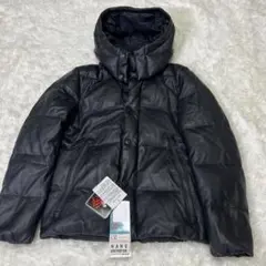 新品 ナノユニバース 西川ダウン ラムレザー G2ダウンジャケット M 黒