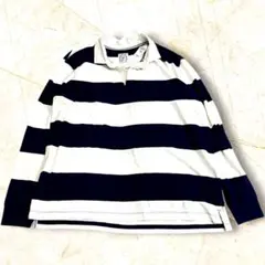 LANDS END【新品✨️XXL】ラガーシャツ 長袖 ネイビー ホワイトのサムネイル
