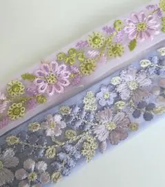 インド刺繍リボン2本セット ハギレ