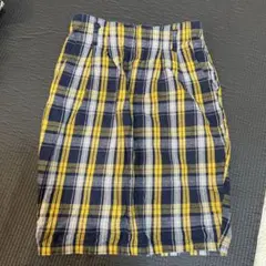 ヘザー　イエローチェック　コクーンスカート