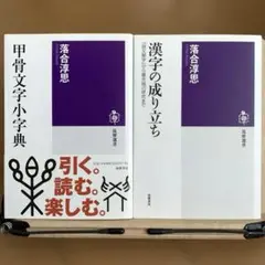 2冊セット！落合淳思氏の著作　甲骨文字小字典＆漢字の成り立ち