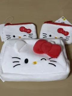 【韓国限定】ハローキティ ポーチ 3点セット 小物入れ キティちゃんのサムネイル