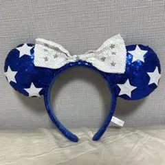 ディズニーカチューシャ ミニー スパンコール　ブルー星