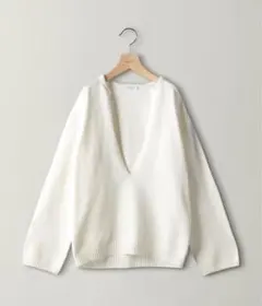 BEAUTY&YOUTH ディープスキッパーネックニットチュニック