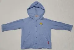 【ミキハウス】MIKIHOUSE 水色 フード付きパーカー クマ刺繍