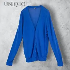 【UNIQLO ユニクロ】　ライトVネックカーディガン　ブルー　XL レーヨンのサムネイル
