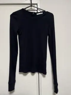 ZARA リブ長袖カットソー ブラック