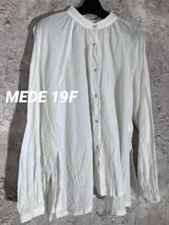 MEDE 19F メデジュウキュウ　長袖 シャツ ボタン付き　ブラウス　LL