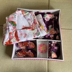 七五三 3歳　着物セット 紫　被布