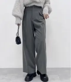 Heather ベーシックワイドスラックスパンツ