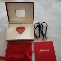 美品　Baccarat　バカラ　ハート　ネックレス　ピンク