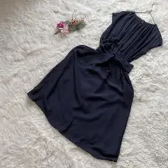 美品！ROPÉ PICNICネイビー ノースリーブ ひざ丈ワンピース　36号　S