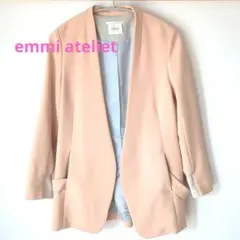 emmi ateliet　エミアトリエ　ノーカラージャケット　サーモンピンクのサムネイル