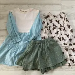 ワンピース・キュロットスカート3点セット 130、140サイズ