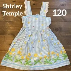 Shirley Temple ワンピース　ブルーストライプ　リボン　たんぽぽのサムネイル