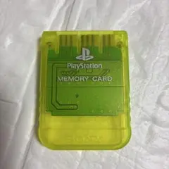 【中古清掃済み】PS メモリーカード 純正 クリアイエロー ケース付き