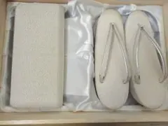 シルバー和装用草履とバッグ セット