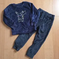 ☆UNIQLO ポケモン ピカチュウ フリース　ルームウェア上下セット130cm