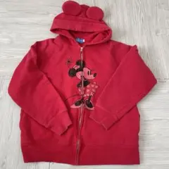 東京ディズニーリゾート ミニーマウス 耳付きパーカー レッド Lサイズ　赤