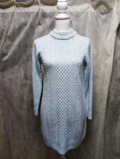 VIS ニットワンピース 水色