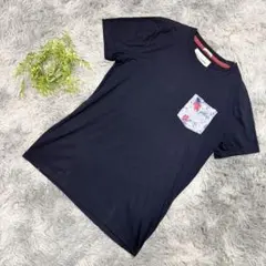 アバクロ メンズ S Tシャツ ポケット ネイビー 半袖 夏 カジュアル