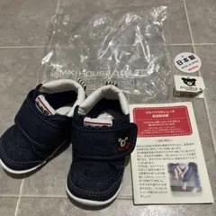 【新品未使用】ミキハウス ファーストシューズ くま刺繍　デニム生地 11.5cm