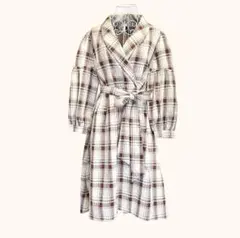 ✨【アクシーズファム】袖にリボンのついたチェック柄長袖ひざ丈ワンピース✨