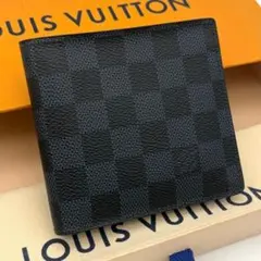 ルイヴィトン ダミエグラフィット ポルトフォイユ コバルトマルコ 二つ