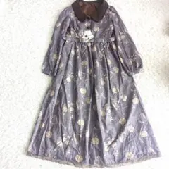 【新品】axes femme アンティーク柄 ベルト付ロングワンピース 薔薇柄