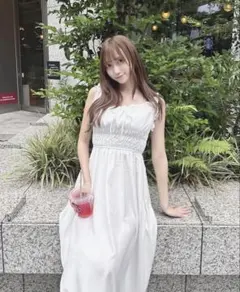 charme シャーリングフレアワンピース ホワイトのサムネイル