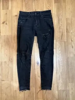 AZUL ダメージ加工 ブラックスキニージーンズ M