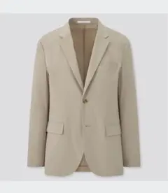 美品✨ユニクロ 感動ジャケット スリムフィット コットンライク ベージュ