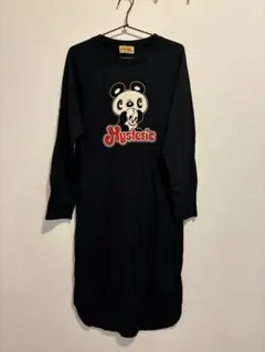 Hysteric パンダプリント ブラック 長袖ワンピース