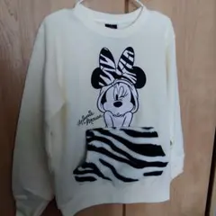 BABYDOLL ディズニーミニーマウス トレーナー ゼブラ柄ポケット130cm
