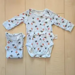 UNIQLO　ミッフィー　雪だるま柄　ボディスーツ 2枚セット 70　ロンパース