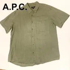 A.P.C.リネン半袖シャツアーペーセーLサイズオープンカラーコモリオーラリーのサムネイル