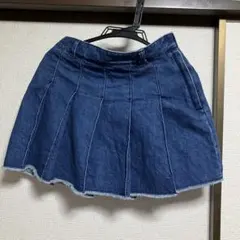 GU デニム プリーツ ミニスカート L